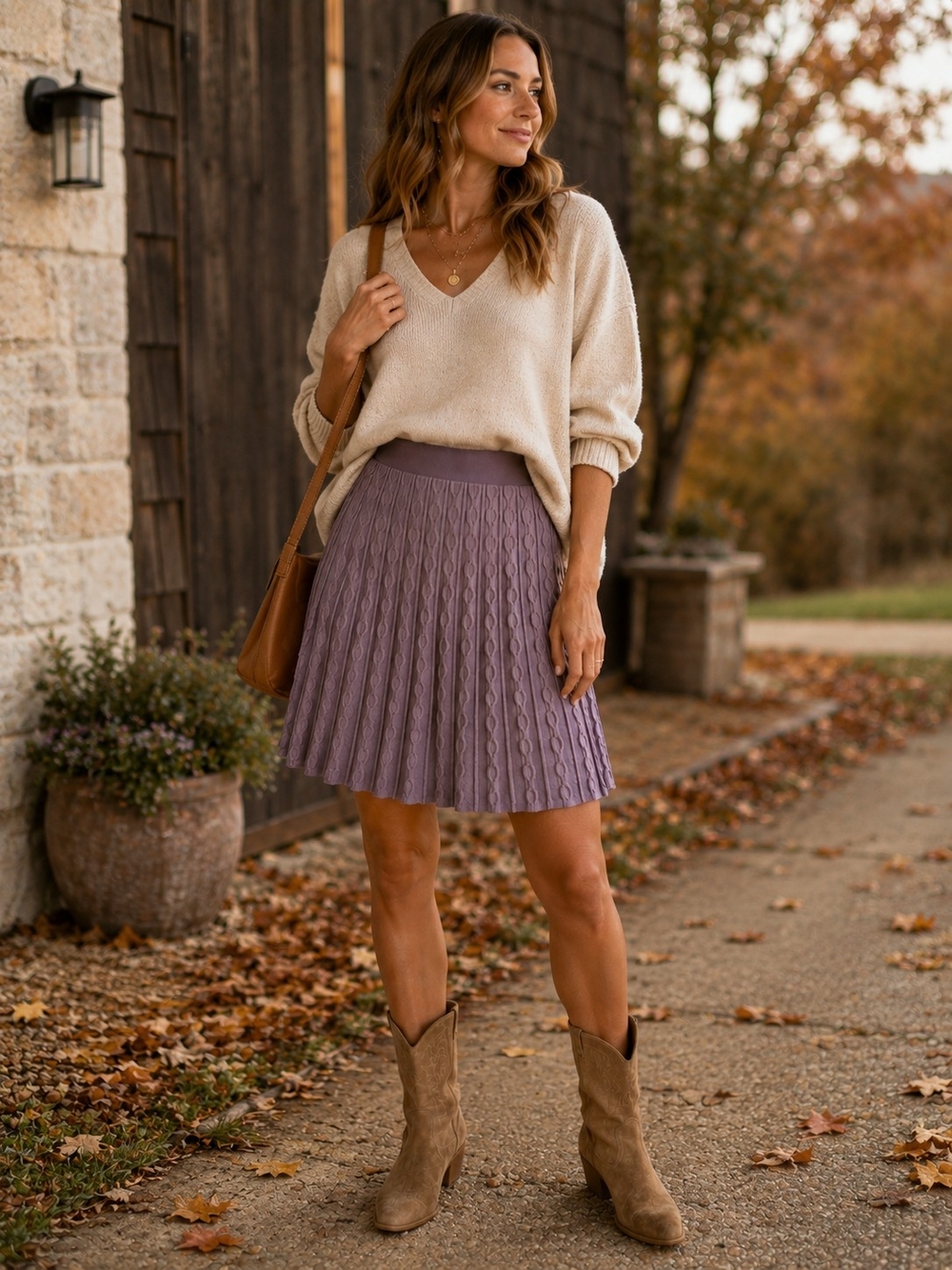 Mossimo Supply Co. Lavender Knit Pleated Mini Skirt